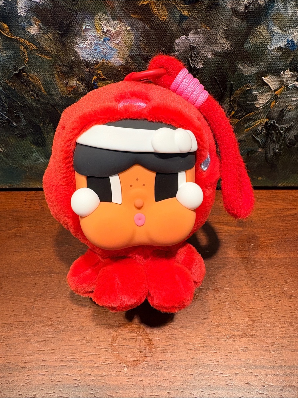 Red Plush Octopus Character Keychain - Cute Kids Toy